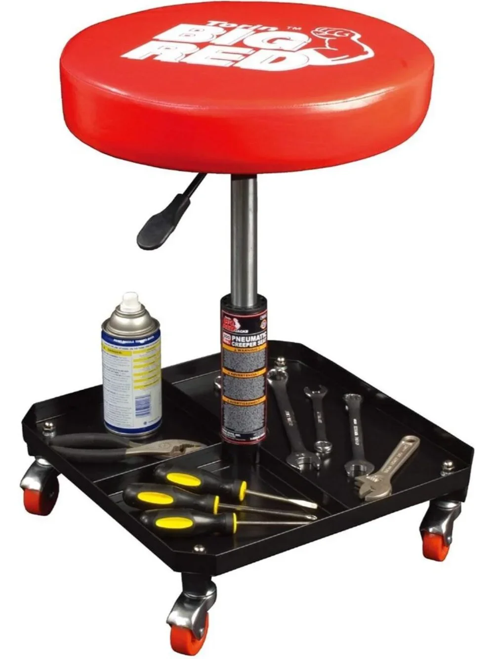 TR6350 Rolling Pneumatic Creeper Garage/Shop Seat: Padded Adjustable Mechanic St - Picture 7 of 7
